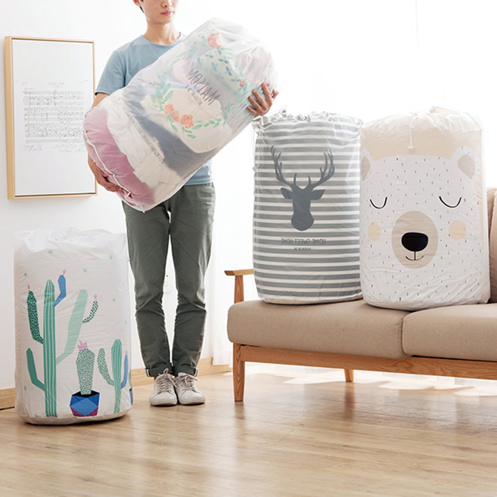 Moisture-proof Large Drawstring Quilt Storage Pouch Laundry Organizer Bag Bump 