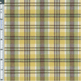 Yellow/Green Plaid SemiStretch Cotton, Fabric Sold By the Yard