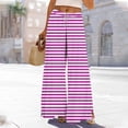 thumbnail image 2 of Sexlip Women's Casual Striped Knit Pants Soft Stretchy High Waisted Lounge Trousers for Summer Fall Comfort Pink S, 2 of 8