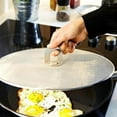 thumbnail image 4 of BUYISI Splatter Screen Anti Grease Frying Pan Splash Guard Stainless Steel Lid Air Fryer Accessories Cooking Tools Screen Lid 29Cm, 4 of 5