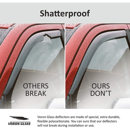 Voron Glass in-Channel Extra Durable Rain Guards for Chevrolet (Chevy) Express Van 1996-2023/GMC Savana 1996-2023, Window Deflectors, Vent Window Visors, 2 Pieces - 210217