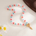 thumbnail image 3 of NICKSUN Dopamine Color Disc Beaded Choker with Gold Fish Pendant, Ocean Style OT Toggle Clasp Necklace, 3 of 10