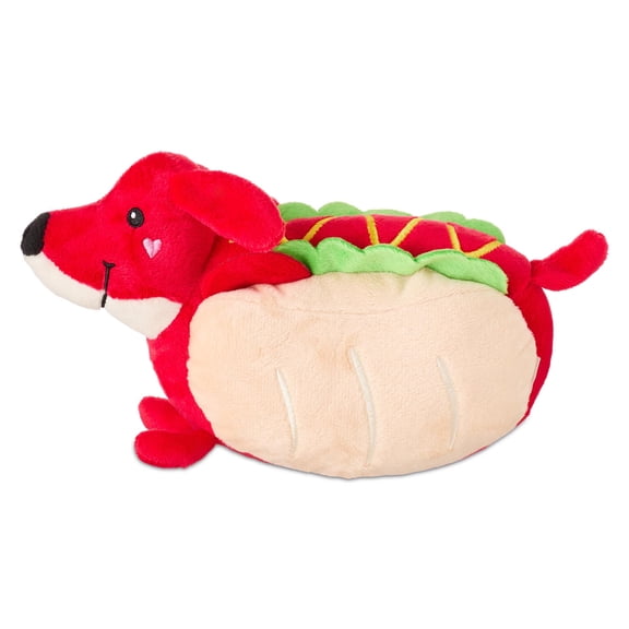 Small Hot Dog Pup Plush, Multicolor, 6", Valentine's Day by Way To Celebrate