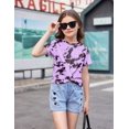 thumbnail image 4 of Arshiner Girls Casual Short-Sleeve T-Shirt Cute Print Twist Front Summer Blouse for Girls Tunic Tee Tops, 4 of 5