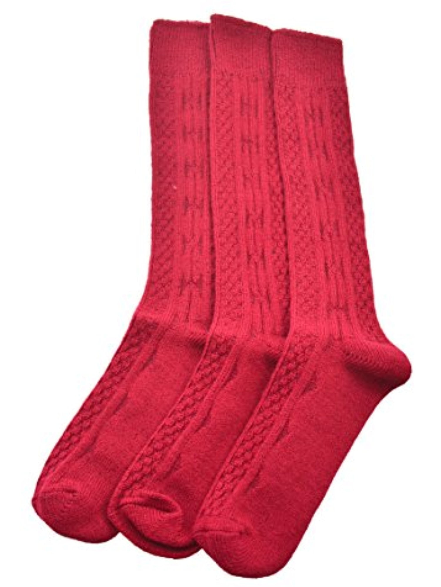 Classic Cable Knit Acrylic Knee High socks 3 Pair Pack, Girl Uniform