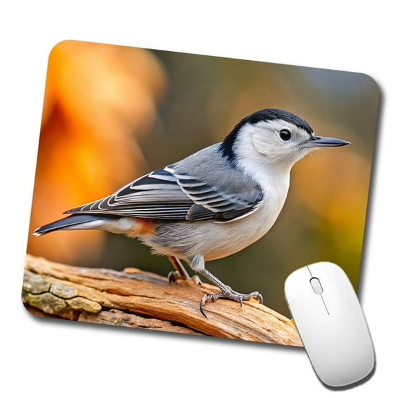 White Breasted Nuthatch Backyard Bird Mouse Pad Low Profile Gaming Mat