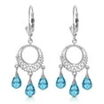 thumbnail image 1 of Galaxy Gold 14k White Gold Blue Topaz Chandelier Earrings, 1 of 3