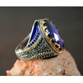 thumbnail image 4 of Roarsilver Zircon Ring-925k Unisex Silver Jewelry-Vintage Gemstone Ring-Gift for Him and Her-925k Turkish Handmade Sterling Silver Purple Zircon Ring | 10.5, 4 of 6