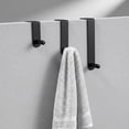 thumbnail image 2 of Adjustable Black Over The Door Hooks - 3-Piece Door Hanger Set for Clothing and Accessories, Perfect for Home & Office - Includes 1 Large, 1 Medium, 1 Small Door Rack, 2 of 8