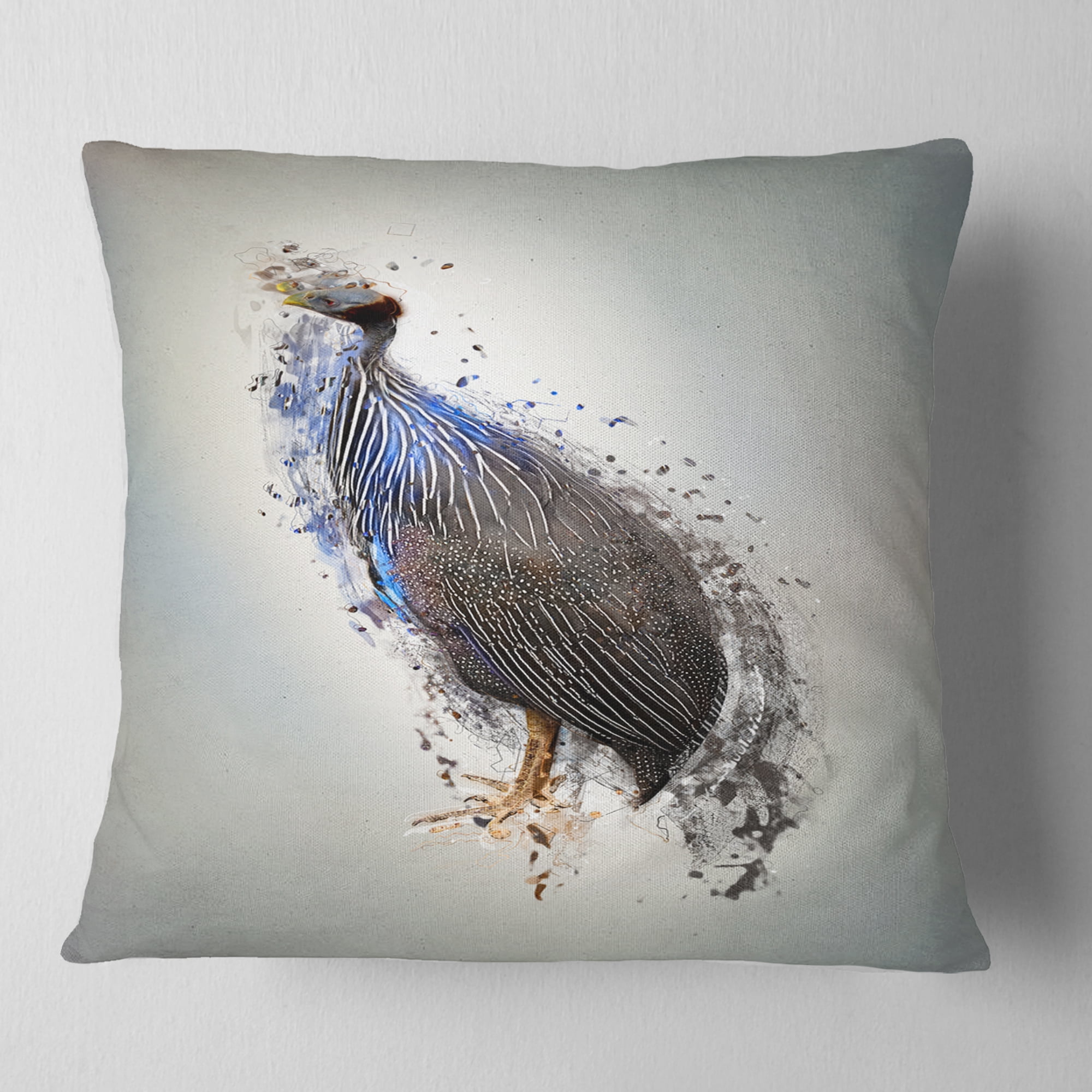 Designart Guinea Fowl Abstract Design - Animal Throw Pillow - 18x18