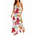 thumbnail image 2 of Women'S Colorful Blossoms Jumpsuits Sleeveless Spaghetti Strap Loose Baggy Wide Leg Overalls Romper, 2 of 7