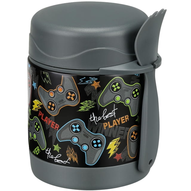 Tarro aislante para comida Soup Thermo Pawtong para niños, 300 ml, negro