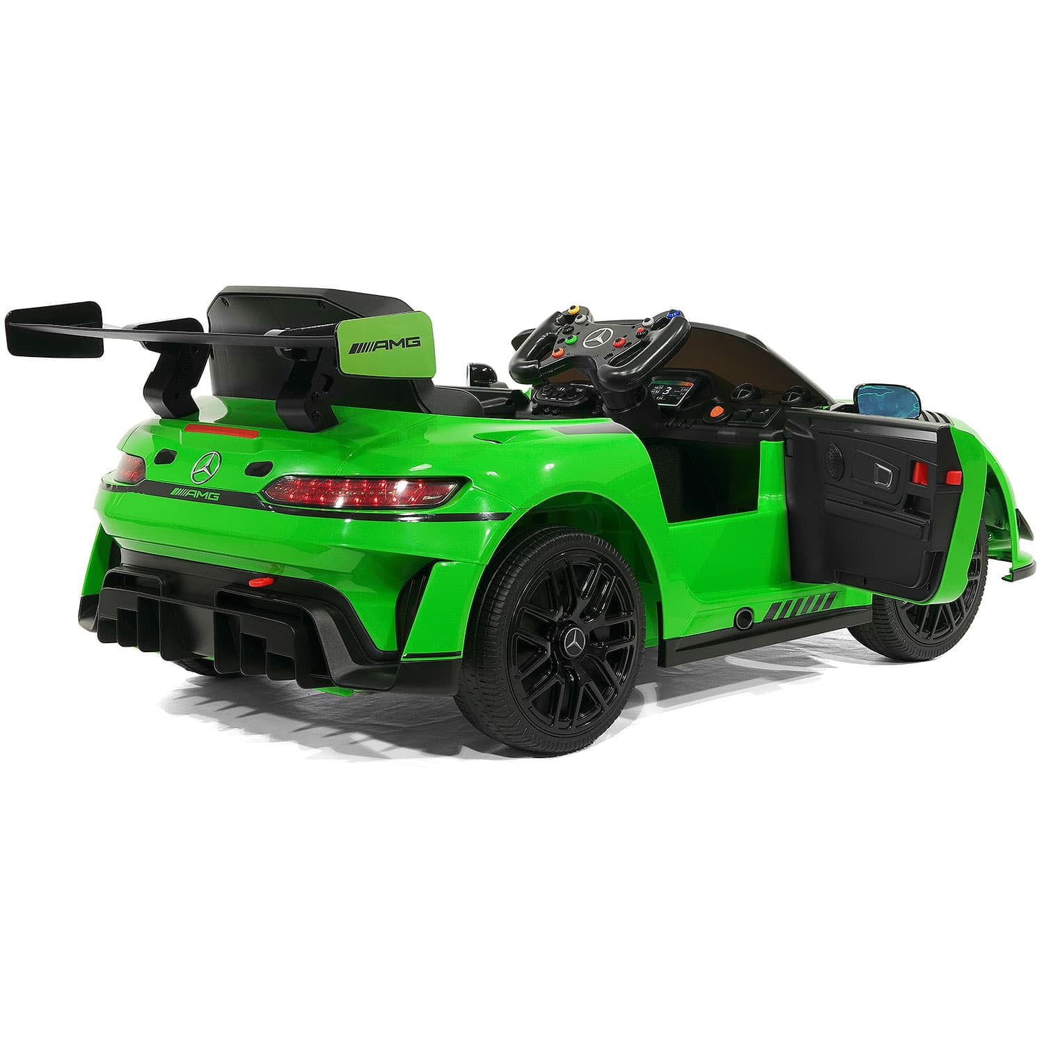 Mercedes AMG GT3 EVO 12V Kids Ride-On Car with R/C Parental Remote (Green)