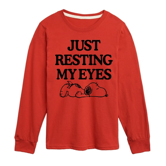 Peanuts - Resting My Eyes Snoopy - Toddler & Youth Long Sleeve Graphic T-Shirt