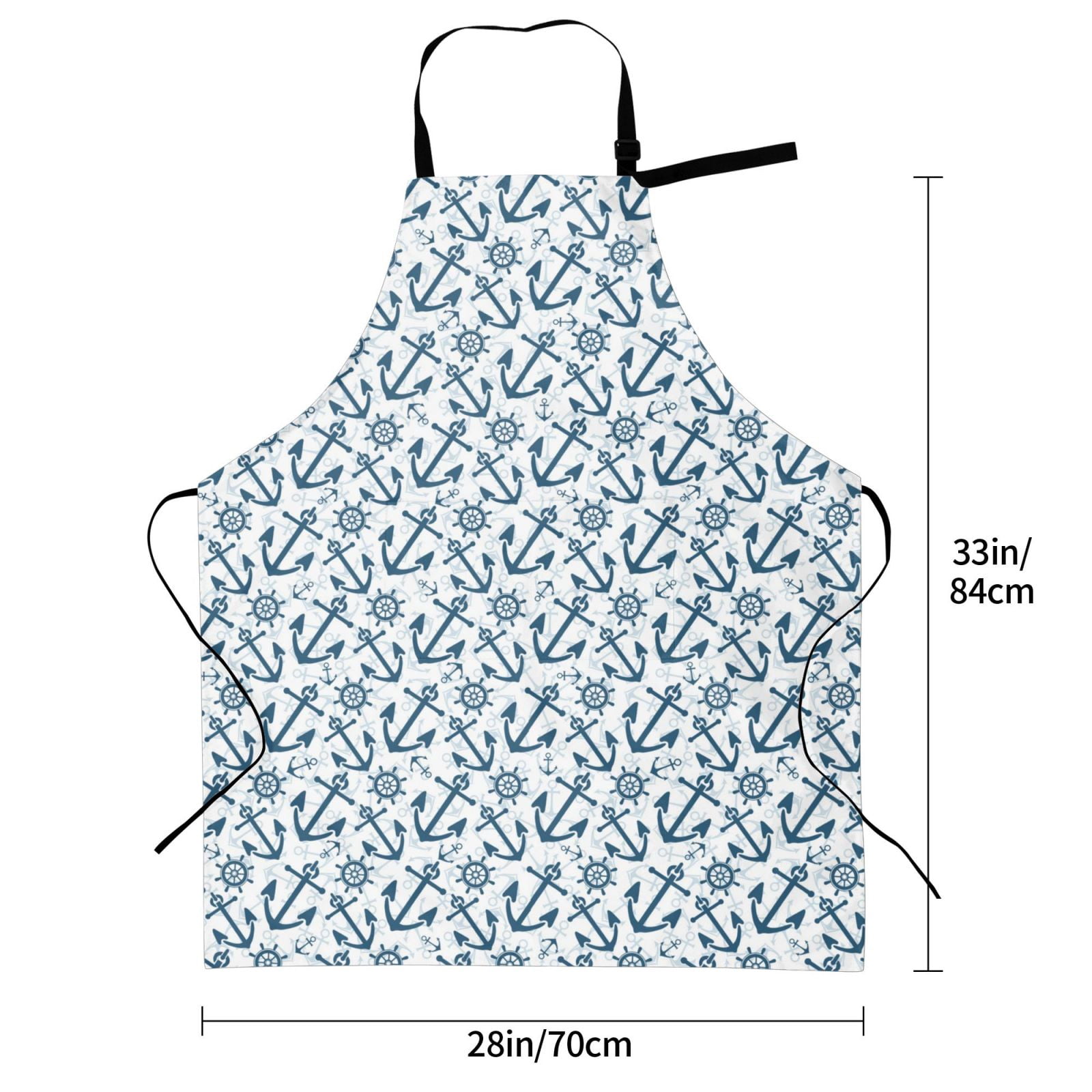 Kdxio Nautical Theme Anchors Apron with Pockets Adjustable Kitchen Aprons for Men Women Waterproof Aprons for Cooking,Drawing,Crafting, Baking Household Cleaning