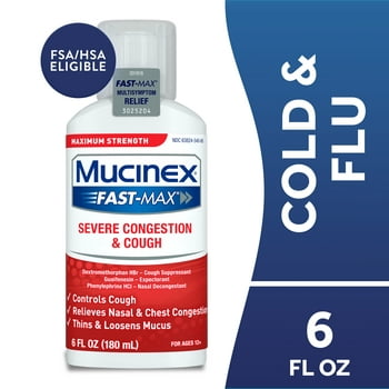 Congestion and Cough Liquid, Mucinex Fast-Max Severe Congestion and Cough Liquid, 6 fl. oz.