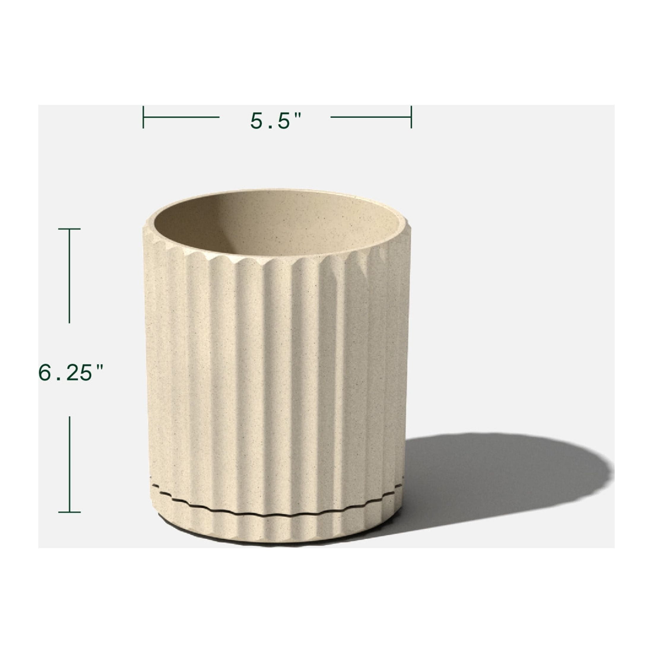 Veradek Mason Series Demi 6" Plastic-Stone Planter 2-Pack Sand