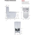 thumbnail image 2 of WinZo WZ5311 Rear Outlet Toilet One Piece Modern Design,Back Wall Discharge Right Side Dual Flush For Basement Bathroom,White, 2 of 6