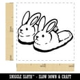 thumbnail image 2 of Cute and Fluffy Bunny Slippers Self-Inking Rubber Stamp Ink Stamper - Black Ink - Small 1 Inch, 2 of 7