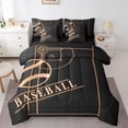 thumbnail image 1 of YST Sports Theme 7-Piece Comforter Set, Full, Orange Black, Baseball, 1 of 4
