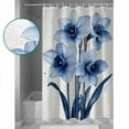 thumbnail image 3 of 60x72 Inch Shower Curtains for Bathroom Spring Blooms Botanicals Fabric Bath Curtain Decor Vintage Floral Spring Blue Waterproof Restroom Curtains Shower Set Accessories with 12 Hooks 60 Inch, 3 of 6