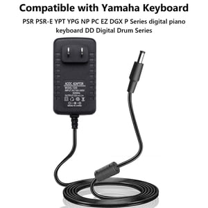 PEONAVET Charging Cable Charging Cable 12V Charger for Keyboard PA130 PA150 for PSR YPG YPT DGX Series Replacement Adapter Power Supply Power Cord 8.2Ft