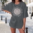 thumbnail image 2 of Womens Tops Casual T Shirts Oversized Loose Short Sleeve Sunflower Print Summer 2025 Fall Clothes, 2 of 4