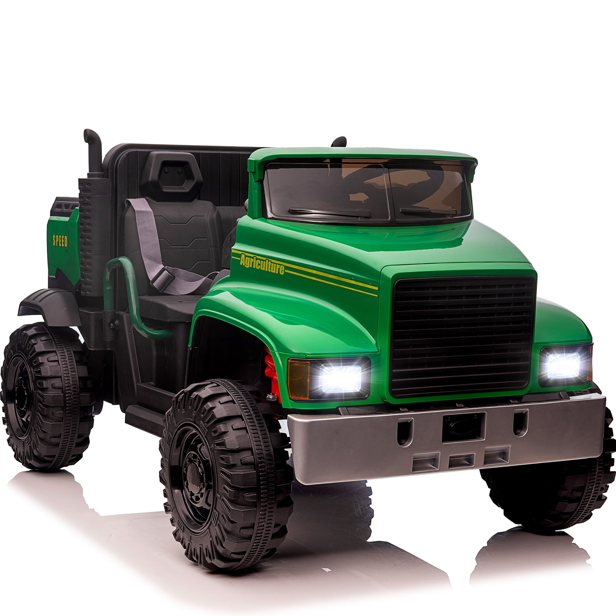 Hikiddo 24V Kids Ride on Dump Truck, 2 Seater Ride on Car Tractor with Remote