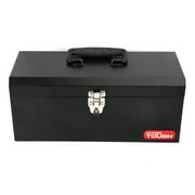 Hyper Tough 16-inch Black Metal Tool Box with Removable Tool Tray