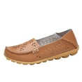 thumbnail image 1 of B91xZ Mocassins de Conduite pour Femmes Chaussures Bateau Décontractées Confortables, Marron 9, 1 of 4
