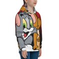 thumbnail image 3 of Tom And Jerry Kids Pullover Hoodies 3d Print Hooded Sweatshirt With Packet For Boys Girls, 3 of 8