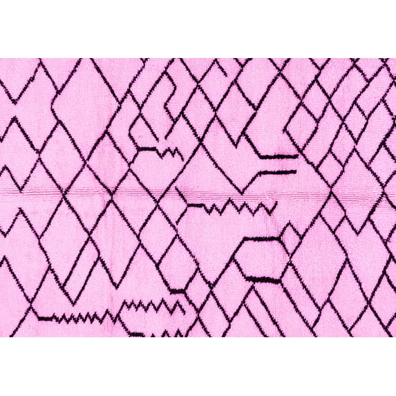 Ahgly Company Indoor Rectangle Solid Pink Modern Area Rugs, 3' x 5'