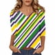 thumbnail image 3 of TaTaai Women's Fashion Christmas Printed Loose Casual V Neck With Three Quarter Sleeves And 3/4 Sleeves T-shirt Pullover Top Gift, 3 of 5