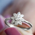 thumbnail image 2 of Rosec Jewels Moissanite Flower Engagement Ring for Women - Nature Inspired Cocktail Ring - D-VS1 Quality Certified, 925 Sterling Silver, US 10.00, 2 of 4