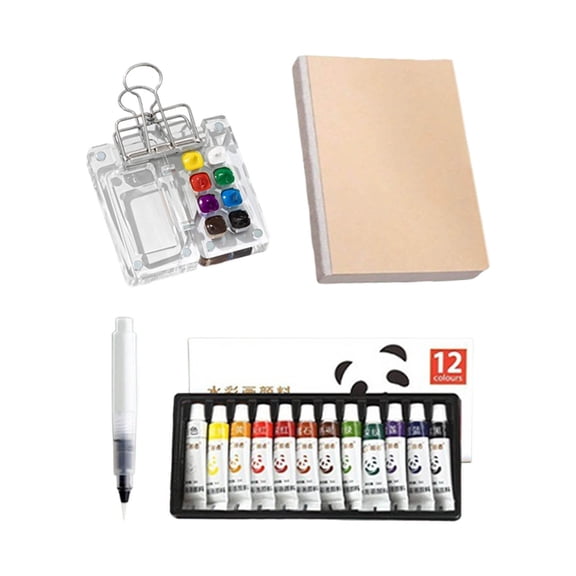 Portable Mini Watercolor Painting Artist Travel With Wooden(5ml)
