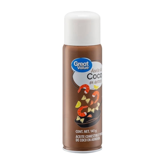 Aceite Great Value puro de coco en aerosol 141 g