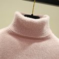 thumbnail image 5 of MexChoioe Women's Sweaters Turtleneck Fuzzy Plush Knit Long Sleeve Hi‑Lo Hem Pullover for Women, 5 of 6