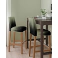 thumbnail image 2 of Sage Green Black Ombre Bar Stool Covers Set of 2, Modern Abstract Striped Gradient Stretch Washable Bar Chair Covers with Backs, Removable Pub Counter Height Chair Cover for Kitchen Dining Room Cafe, 2 of 7