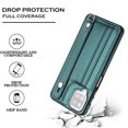 thumbnail image 5 of Feishell Fit for Samsung Galaxy A12 Case with ID Credit Card Slots,Premium PU Leather Adjustable Wristband Kickstand Shockproof Wallet Slim Phone Case for Women Men,Green, 5 of 6