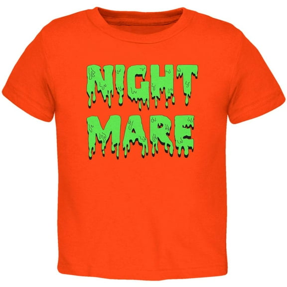 Halloween Nightmare Horror Slime Dripping Text Toddler T Shirt Orange 2T