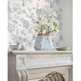 thumbnail image 4 of Cream White and Blue Floral Wallpaper Peel and Stick Wallpaper 17.7"x118.1" Vintage Floral Peel and Stick Wall Paper Removable Boho Self Adhesive Contact Paper for Bedroom Bathroom Vinyl, 4 of 18