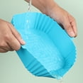 thumbnail image 3 of For Air Fryer Baking Basket Soft Tray Accessories Cooking Reusable Silicone Pot, 3 of 5