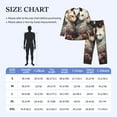 thumbnail image 2 of Salouo Flower Cat Couple Print Button-Front Long Sleeve Pajama Set for Men, Soft 2Pjs Men's Long Sleeve Sleepwear -Medium, 2 of 7