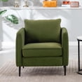 thumbnail image 3 of IVV Velvet Upholstered Accent Chair with Pillow, Living Room Single Sofa Chair with Metal Legs, for Living Room, Bedroom, Reading Room (Green), 3 of 10