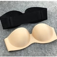 thumbnail image 1 of Sujetador sin tirantes de múltiples vías para mujer Sujetadores suaves convertibles con aros (beige, D) oso de fresa vestir, 1 of 5
