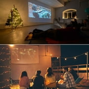 جهاز عرض صغير مع واي فاي وبلوتوث، جهاز عرض خارجي 4 K مع حامل قابل للتعديل 180 °، جهاز عرض فيلم Keystone تلقائي متوافق مع عصا التلفزيون/IOS/Android/كمبيوتر محمول، محمول 1080 P Full HD Proyector