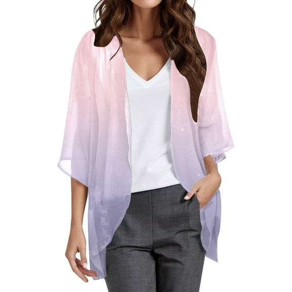Ketyyh-chn99 Summer Cardigan with Pockets Lightweight Cardigan Casual Open Front Cardigans Coat Pink,2XL
