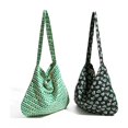 thumbnail image 5 of MABULA - Bolso de mano con diseño de flores rotas para mujer, estilo japonés, de tela de algodón, informal, para compras, viajes, bandolera, para verano, 5 of 5