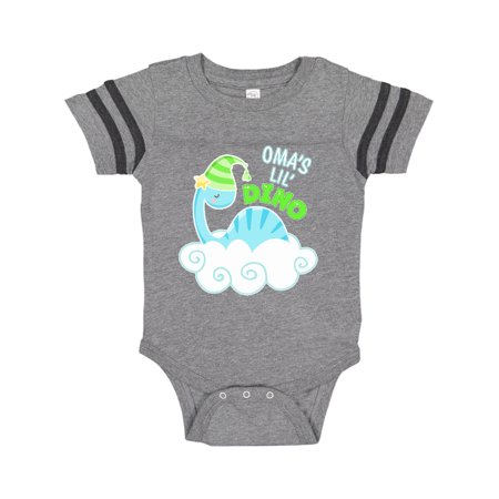 

Inktastic Oma s Lil Dino with Cute Blue Baby Dinosaur Gift Baby Boy or Baby Girl Bodysuit