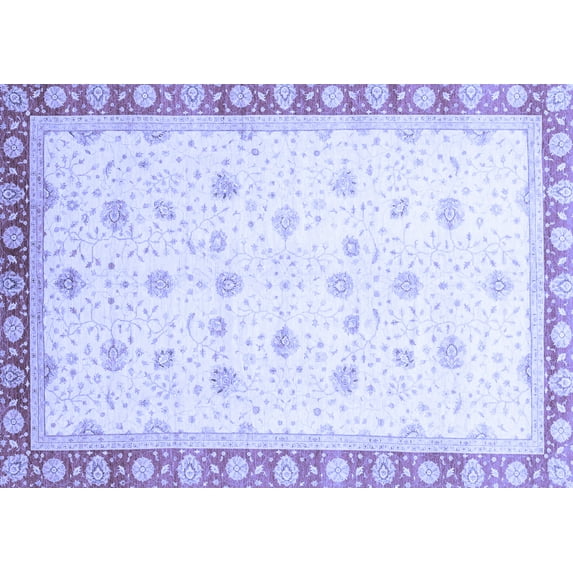 Ahgly Company Machine Washable Indoor Rectangle Oriental Blue Modern Area Rugs, 2' x 4'